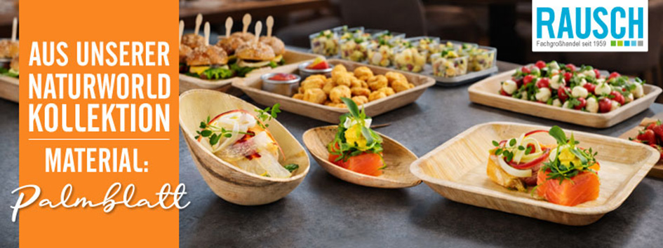 Nachaltige Cateringlösung Servierplatten Palmblatt