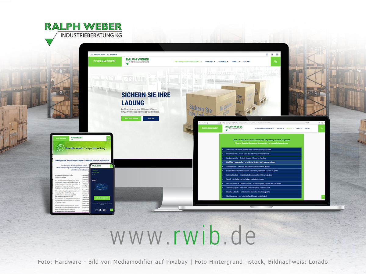 Responsive Website der RALPH WEBER INDUSTRIEBERATUNG KG