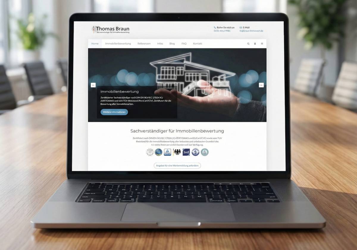Webseite braun-immowert.de - Thomas Braun - Immobilienbewertung