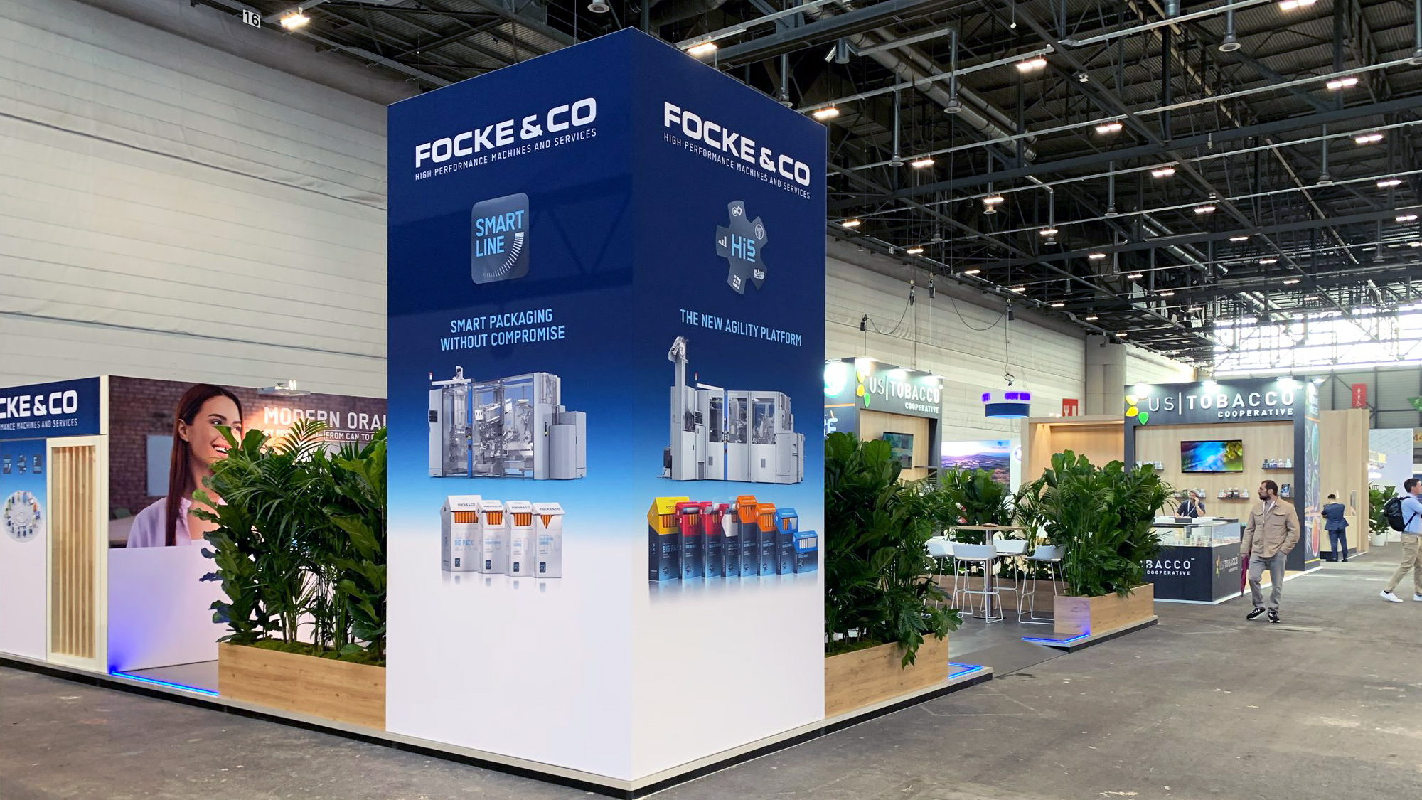 Internationaler Messebau, Messestand Focke, Messe TabExpo, Genf, Messebau ISINGERMERZ